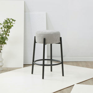 Safavieh Paisleigh Boucle And Metal Leg Counter Stool Grey / Black SFV5032H