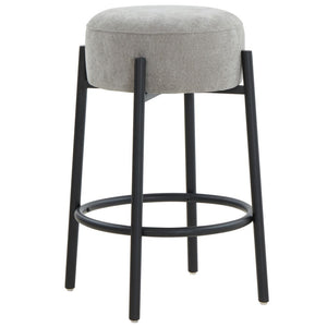 Safavieh Paisleigh Boucle And Metal Leg Counter Stool Grey / Black SFV5032H