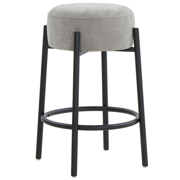 Safavieh Paisleigh Boucle And Metal Leg Counter Stool Grey / Black SFV5032H