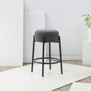 Safavieh Paisleigh Boucle And Metal Leg Counter Stool Charcoal / Black SFV5032I