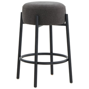 Safavieh Paisleigh Boucle And Metal Leg Counter Stool Charcoal / Black SFV5032I