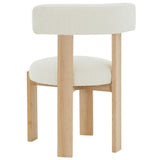 Safavieh Saralisa Boucle And Wood Dining Chair Ivory / Natural SFV5033A