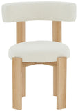 Safavieh Saralisa Boucle And Wood Dining Chair Ivory / Natural SFV5033A