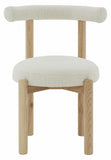 Safavieh Saralisa Boucle And Wood Dining Chair Ivory / Natural SFV5033A