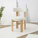 Safavieh Saralisa Boucle And Wood Dining Chair Ivory / Natural SFV5033A