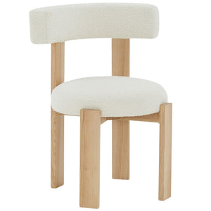 Safavieh Saralisa Boucle And Wood Dining Chair Ivory / Natural SFV5033A