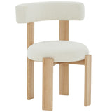 Safavieh Saralisa Boucle And Wood Dining Chair Ivory / Natural SFV5033A