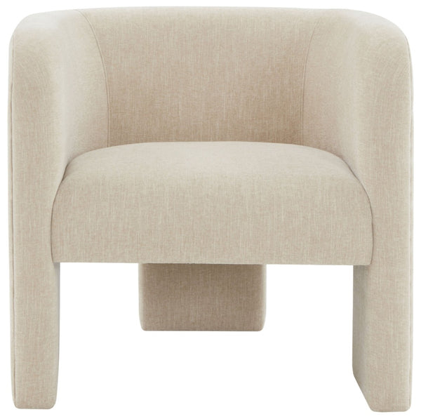Safavieh SAMMIE 3-Leg Accent Chair - Modern, Stylish Seating Solution for Small Spaces and Cozy Nooks Beige SFV5034E