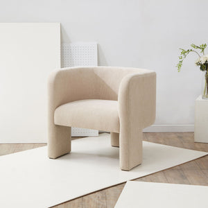 Safavieh SAMMIE 3-Leg Accent Chair - Modern, Stylish Seating Solution for Small Spaces and Cozy Nooks Beige SFV5034E