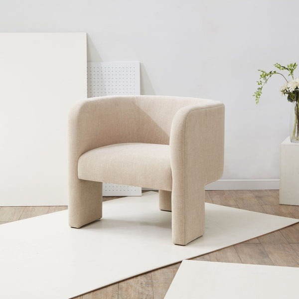 Safavieh SAMMIE 3-Leg Accent Chair - Modern, Stylish Seating Solution for Small Spaces and Cozy Nooks Beige SFV5034E