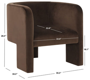 Safavieh SAMMIE 3-Leg Accent Chair - Modern, Stylish Seating Solution for Small Spaces and Cozy Nooks Dark Brown SFV5034F