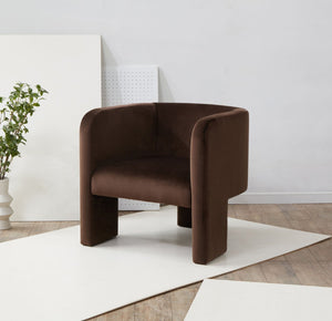 Safavieh SAMMIE 3-Leg Accent Chair - Modern, Stylish Seating Solution for Small Spaces and Cozy Nooks Dark Brown SFV5034F