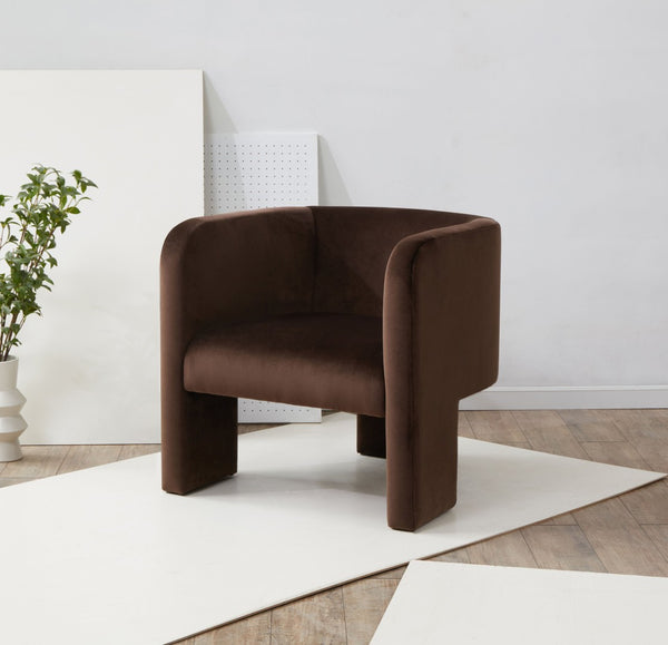 Safavieh SAMMIE 3-Leg Accent Chair - Modern, Stylish Seating Solution for Small Spaces and Cozy Nooks Dark Brown SFV5034F