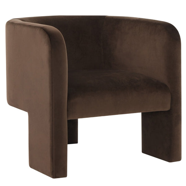 Safavieh SAMMIE 3-Leg Accent Chair - Modern, Stylish Seating Solution for Small Spaces and Cozy Nooks Dark Brown SFV5034F