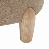 Safavieh Perez Scandinavian Round Ottoman Light Brown / Natural Wood / Fabric / Foam SFV5036B