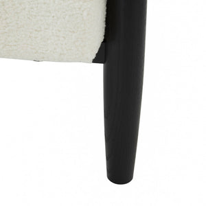 Safavieh Jackie Curved Back Accent Chair XII23 White / Black Wood / Fabric / Foam SFV5038B