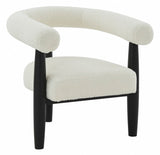 Safavieh Jackie Curved Back Accent Chair XII23 White / Black Wood / Fabric / Foam SFV5038B