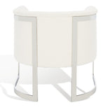 Safavieh Gabby Boucle Barrel Back Accent Chair Ivory / Silver Wood / Fabric / Foam / Metal SFV5039A