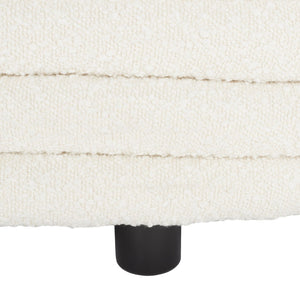 Safavieh JAYMIE Boucle Storage Bench - Modern Design with Hidden Compartment for Stylish Home Organization Ivory / Black SFV5040B