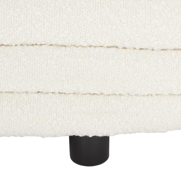 Safavieh JAYMIE Boucle Storage Bench - Modern Design with Hidden Compartment for Stylish Home Organization Ivory / Black SFV5040B
