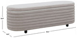 Safavieh Jaymie Linen Storage Bench Light Grey / Black SFV5040G