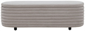 Safavieh JAYMIE Boucle Storage Bench - Modern Design with Hidden Compartment for Stylish Home Organization Light Grey / Black SFV5040G