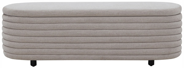 Safavieh JAYMIE Boucle Storage Bench - Modern Design with Hidden Compartment for Stylish Home Organization Light Grey / Black SFV5040G