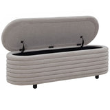 Safavieh Jaymie Linen Storage Bench Light Grey / Black SFV5040G