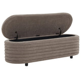 Safavieh Jaymie Boucle Storage Bench Brown / Black SFV5040H