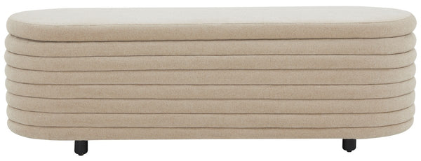 Safavieh Jaymie Boucle Storage Bench Tan / Black SFV5040I