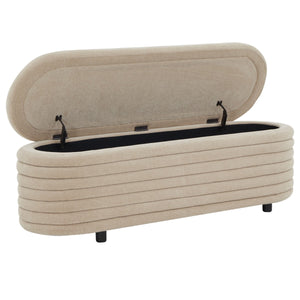 Safavieh Jaymie Boucle Storage Bench Tan / Black SFV5040I