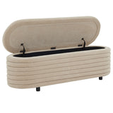 Safavieh Jaymie Boucle Storage Bench Tan / Black SFV5040I