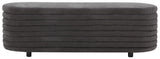 Safavieh Jaymie Boucle Storage Bench Charcoal / Black SFV5040J