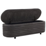 Safavieh Jaymie Boucle Storage Bench Charcoal / Black SFV5040J