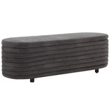 Safavieh Jaymie Boucle Storage Bench Charcoal / Black SFV5040J