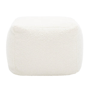 Safavieh SAMUELS Boucle Pouf - Plush Multi-Purpose Accent for Stylish Seating, Footrest & Cozy Decor Ivory SFV5041A