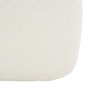 Safavieh SAMUELS Boucle Pouf - Plush Multi-Purpose Accent for Stylish Seating, Footrest & Cozy Decor Ivory SFV5041A
