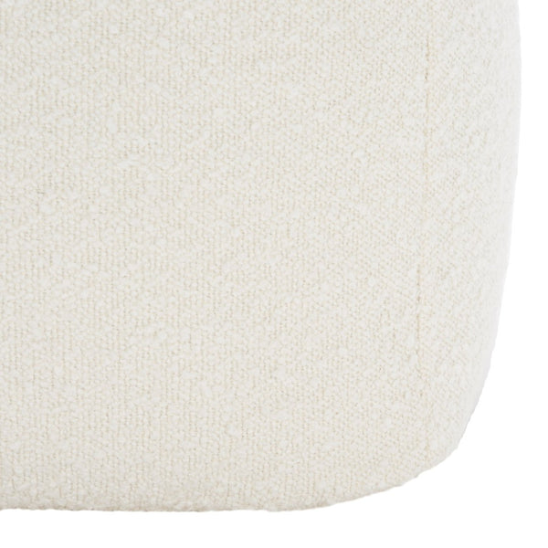 Safavieh SAMUELS Boucle Pouf - Plush Multi-Purpose Accent for Stylish Seating, Footrest & Cozy Decor Ivory SFV5041A