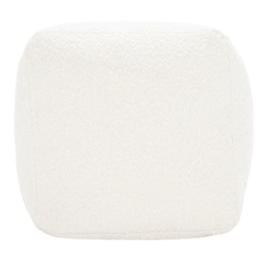 Safavieh SAMUELS Boucle Pouf - Plush Multi-Purpose Accent for Stylish Seating, Footrest & Cozy Decor Ivory SFV5041A