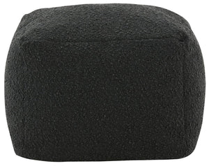 Safavieh SAMUELS Boucle Pouf - Plush Multi-Purpose Accent for Stylish Seating, Footrest & Cozy Decor Black SFV5041B