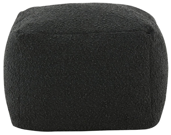 Safavieh SAMUELS Boucle Pouf - Plush Multi-Purpose Accent for Stylish Seating, Footrest & Cozy Decor Black SFV5041B