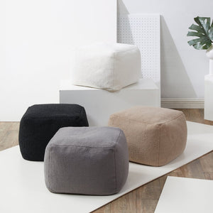 Safavieh SAMUELS Boucle Pouf - Plush Multi-Purpose Accent for Stylish Seating, Footrest & Cozy Decor Dark Grey SFV5041E