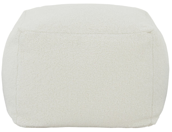 Safavieh SAMUELS Boucle Pouf - Plush Multi-Purpose Accent for Stylish Seating, Footrest & Cozy Decor White SFV5041C
