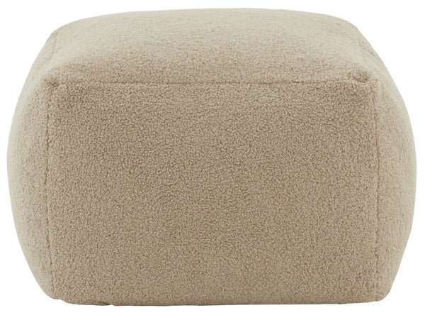Safavieh SAMUELS Boucle Pouf - Plush Multi-Purpose Accent for Stylish Seating, Footrest & Cozy Decor Light Brown SFV5041D