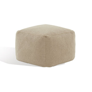 Safavieh SAMUELS Boucle Pouf - Plush Multi-Purpose Accent for Stylish Seating, Footrest & Cozy Decor Light Brown SFV5041D