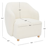 Safavieh Fabiano Boucle Accent Chair Ivory Wood / Fabric / Foam  SFV5043A