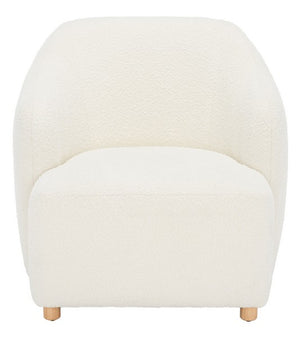 Safavieh Fabiano Boucle Accent Chair Ivory Wood / Fabric / Foam  SFV5043A