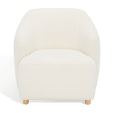 Safavieh Fabiano Boucle Accent Chair Ivory Wood / Fabric / Foam  SFV5043A