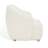 Safavieh Fabiano Boucle Accent Chair Ivory Wood / Fabric / Foam  SFV5043A