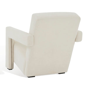 Safavieh TAYLOR Modern Boucle Accent Chair - Mid-Century Style with Plush Comfort for Stylish Living Spaces Ivory SFV5046A